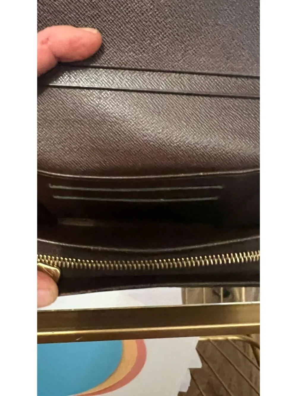 Louis Vuitton Damier Ebene Compact Wallet - Vintage Canvas Bifold
